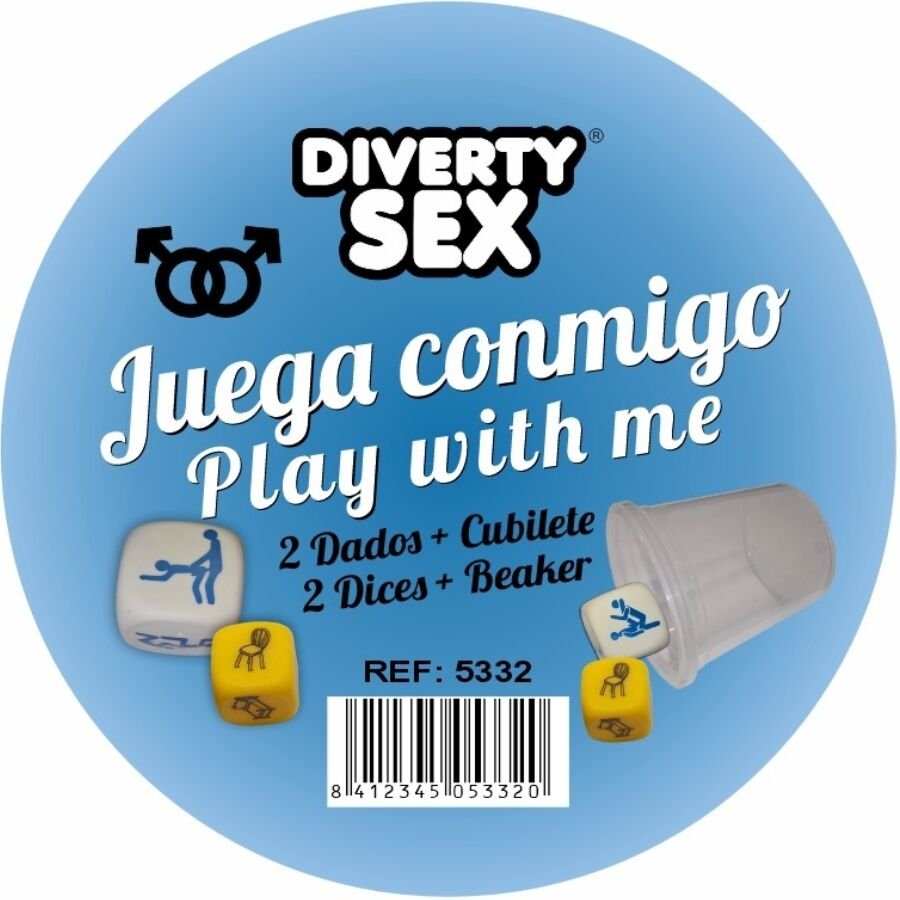 DIABLO PICANTE - DADOS LUGAR + POSTURAS CHICOS CON CUBILETE - Juego de Dados - El Arte del Placer