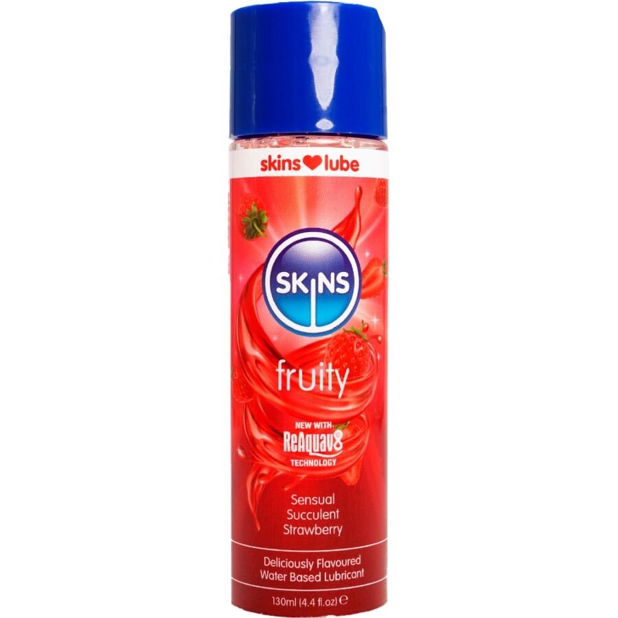 SKINS - FRUITY LUBRICANTE BASE DE AGUA FRESA 130 ML - Con deliciosos Sabores - El Arte del Placer