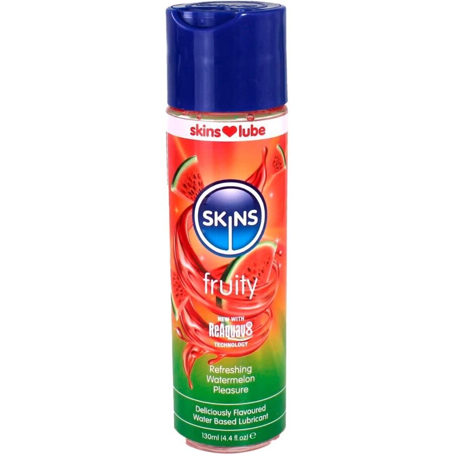 SKINS - FRUITY LUBRICANTE BASE DE AGUA SANDÍA 130 ML - Con deliciosos Sabores - El Arte del Placer