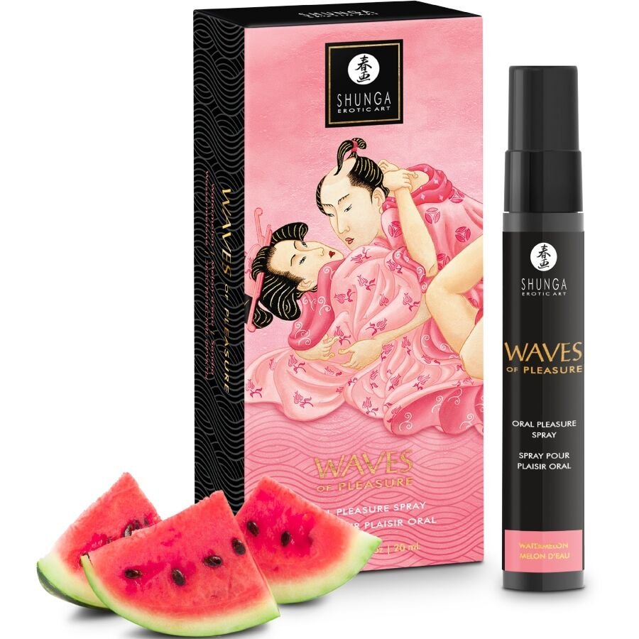 SHUNGA - WAVES PLEASURE SPRAY ORAL SEDUCTOR SANDÍA 20 ML - DROGUERÍA - El Arte del Placer