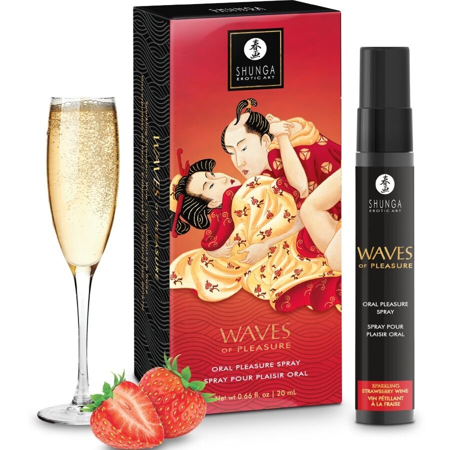 SHUNGA - WAVES PLEASURE SPRAY ORAL SEDUCTOR FRESA 20 ML - DROGUERÍA - El Arte del Placer