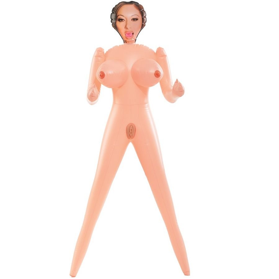 MUÑECA HINCHABLE TAMAÑO REAL CON CARA 3D, VAGINA Y ANO REALISTA - JUGUETES BIENESTAR - El Arte del Placer