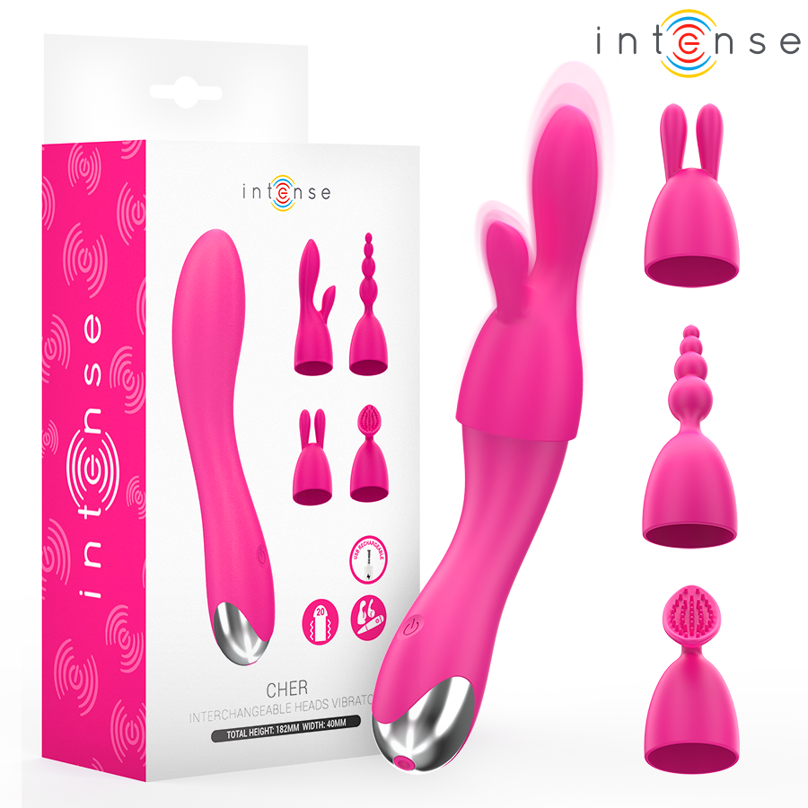 INTENSE - CHER VIBRADOR 20 PATRONES CON CABEZALES INTERCAMBIABLES - JUGUETES BIENESTAR - El Arte del Placer