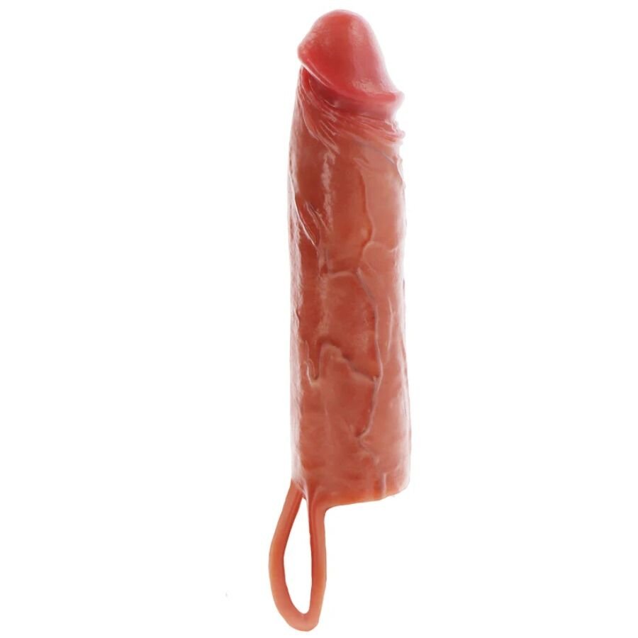 GET REAL - FUNDA HYDRATED SKIN DE SILICONA PARA PENE CARAMELO 20 CM - Accesorios para el pene - El Arte del Placer