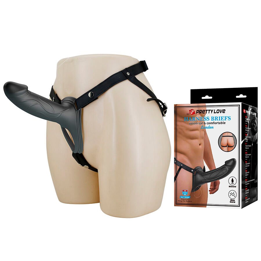PRETTY LOVE - LANDON STRAP-ON CON VIBRACIÓN NEGRO - Accesorios para el pene - El Arte del Placer