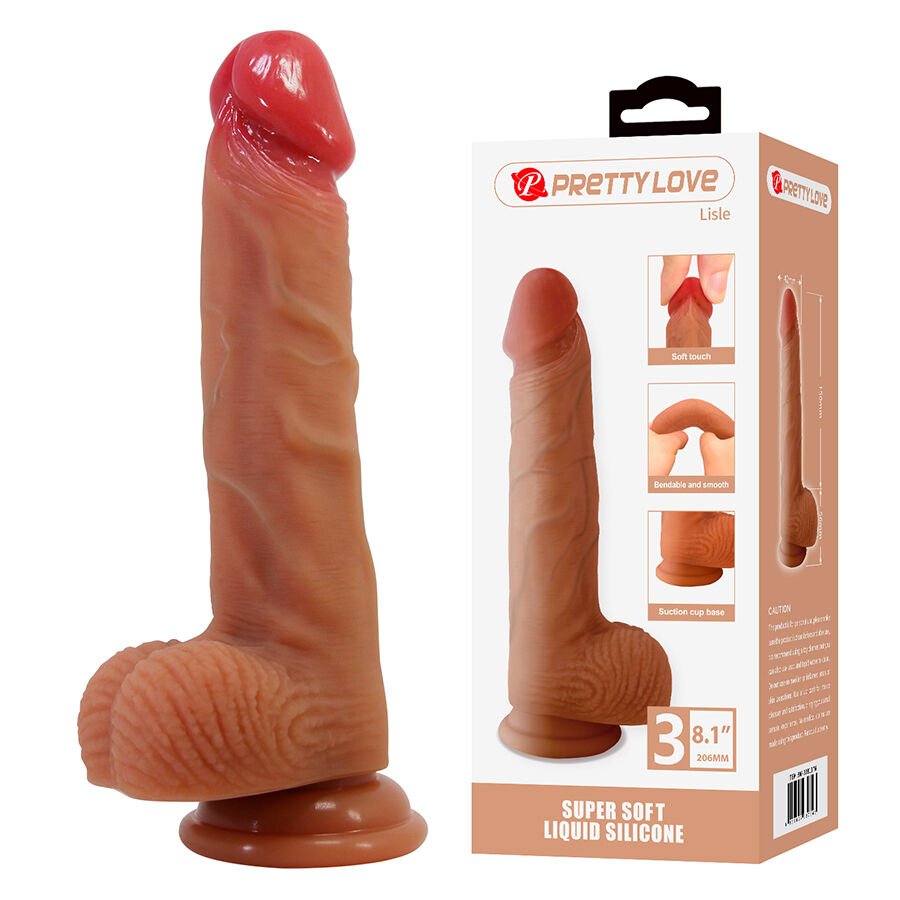 PRETTY LOVE - LISLE DILDO REALÍSTICO CON VENTOSA 20.6 CM -Ø- 4.2 CM - Dildos sin Vibración - El Arte del Placer