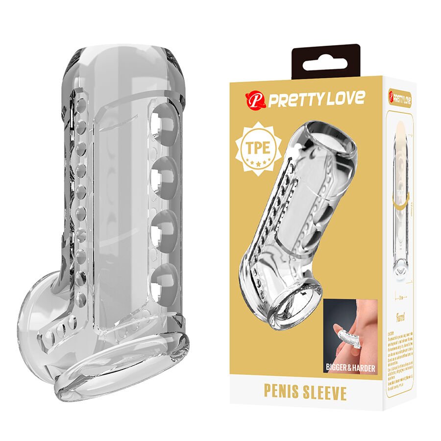 PRETTY LOVE - FUNDA PARA PENE TEXTURIZADA TRANSPARENTE - Accesorios para el pene - El Arte del Placer