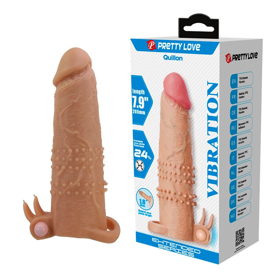 PRETTY LOVE - QUILLON FUNDA PARA PENE CON ESTIMULADOR DE CLÍTORIS Y VIBRACIÓN - Accesorios para el pene - El Arte del P…