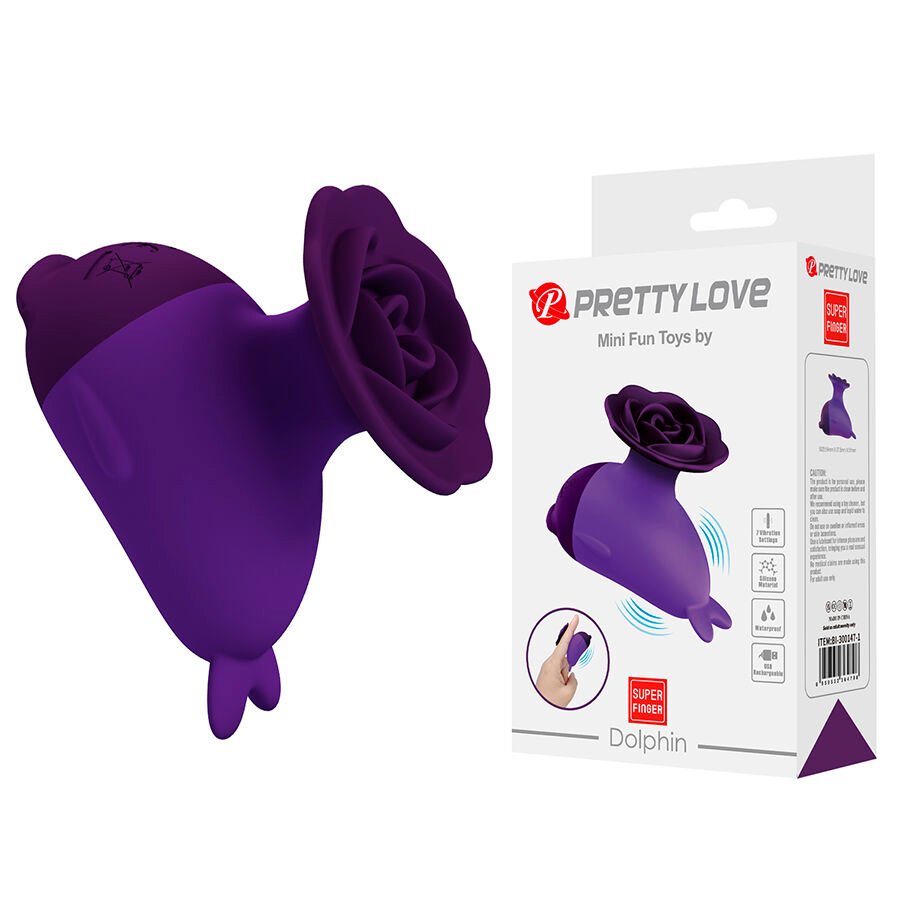 PRETTY LOVE - DOLPHIN MINI VIBRADOR CON SUJECIÓN - Estimuladores - El Arte del Placer