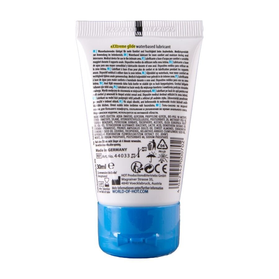 HOT - EXXTREME GLIDE LUBRICANTE BASE AGUA + ACEITE CONFORT A+ 30 ML - Base Agua - El Arte del Placer