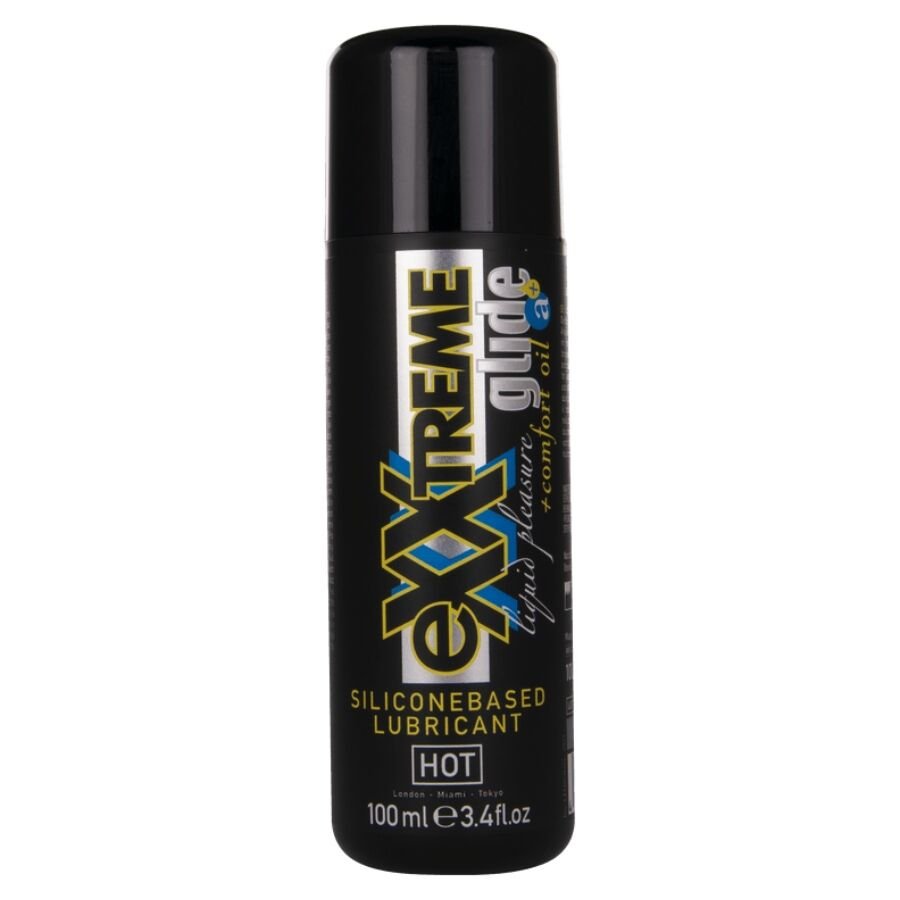 HOT - EXXTREME GLIDE LUBRICANTE BASE SILICONA + ACEITE CONFORT A+ 100 ML - Base Silicona - El Arte del Placer
