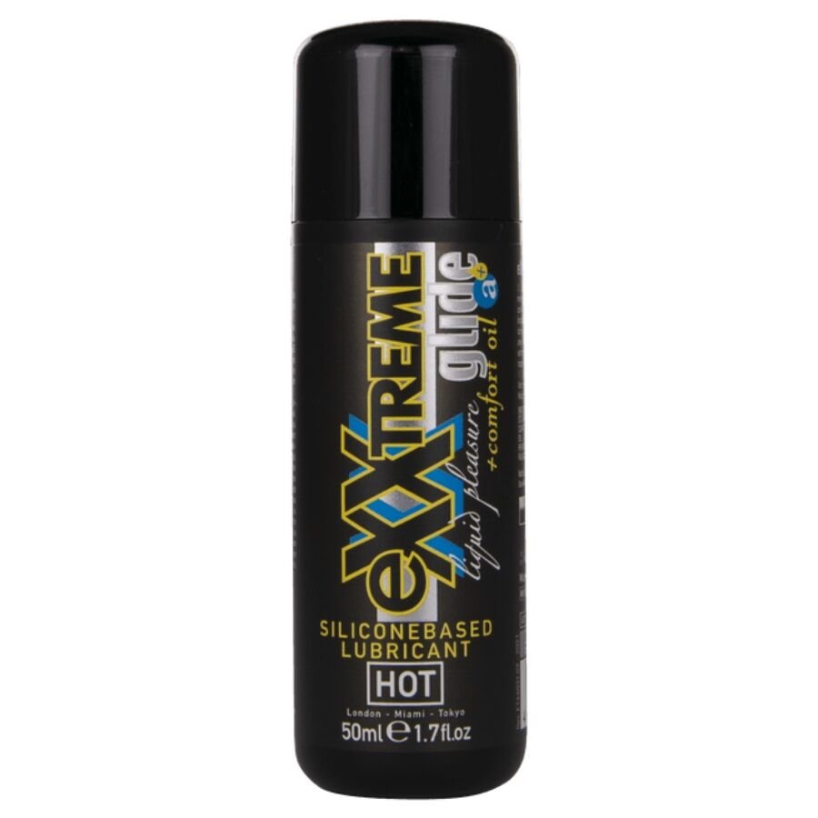 HOT - EXXTREME GLIDE LUBRICANTE BASE SILICONA + ACEITE CONFORT A+ 50 ML - Base Silicona - El Arte del Placer