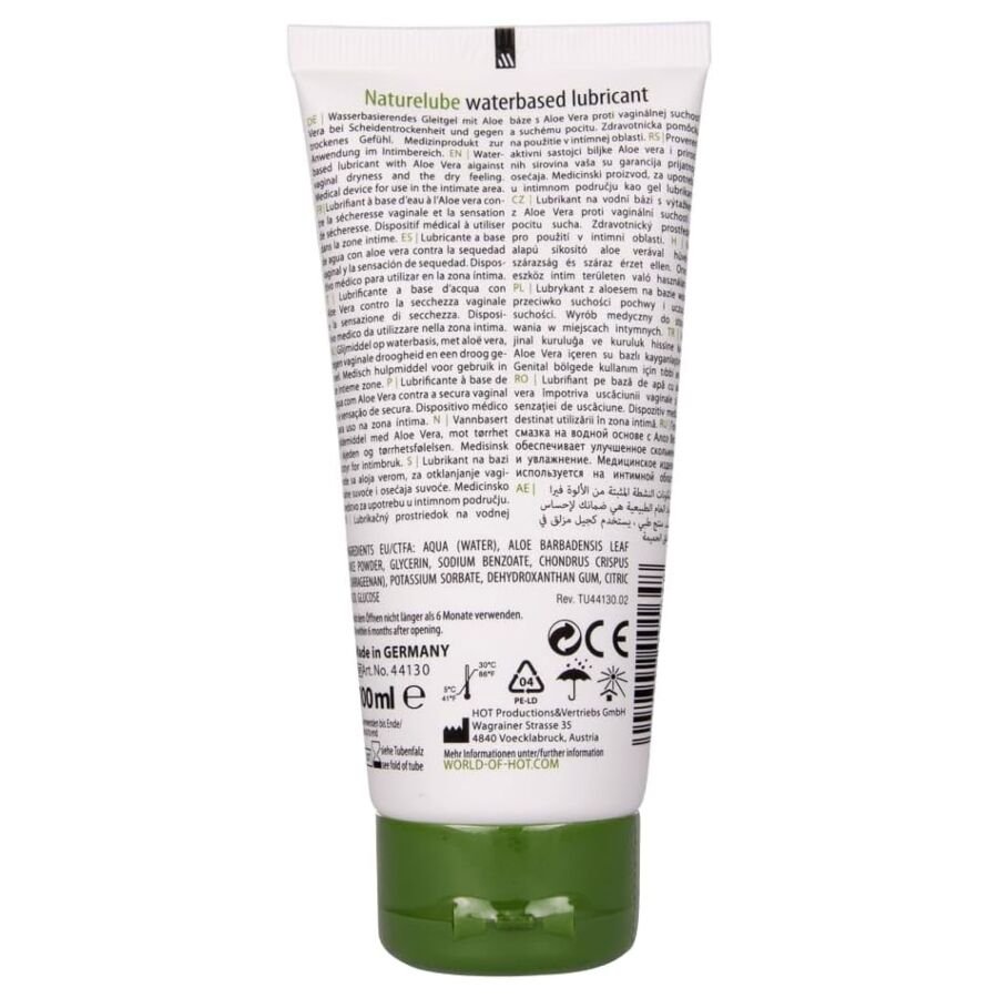 HOT - NATURE LUBE LUBRICANTE BASE AGUA ALOE VERA 100 ML - Base Agua - El Arte del Placer