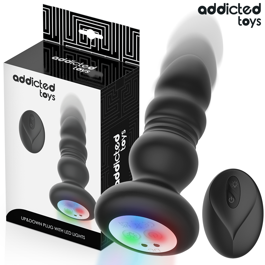ADDICTED TOYS - PLUG ANAL VIBRADOR THRUSTING Y LUZ LED CONTROL REMOTO - Anal - El Arte del Placer