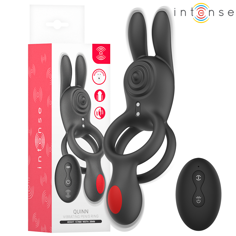 INTENSE - QUINN ANILLO DOBLE CON VIBRACIÓN CONTROL REMOTO - Accesorios para el pene - El Arte del Placer