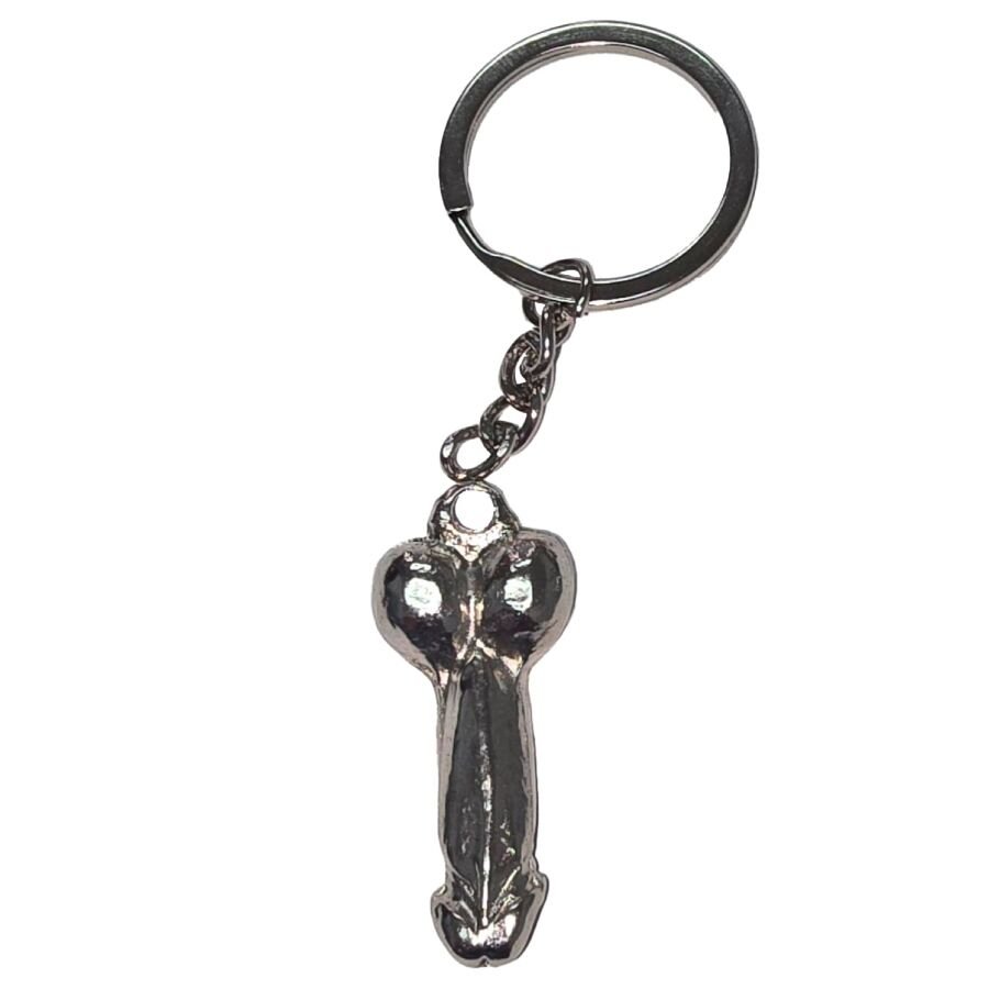 DIABLO PICANTE - LLAVERO METAL PENE PLATA - Artículos divertidos - El Arte del Placer