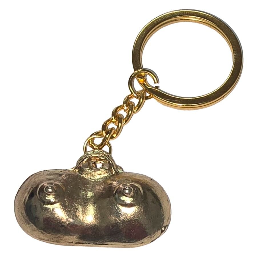 DIABLO PICANTE - LLAVERO METAL TETAS DORADO - Artículos divertidos - El Arte del Placer