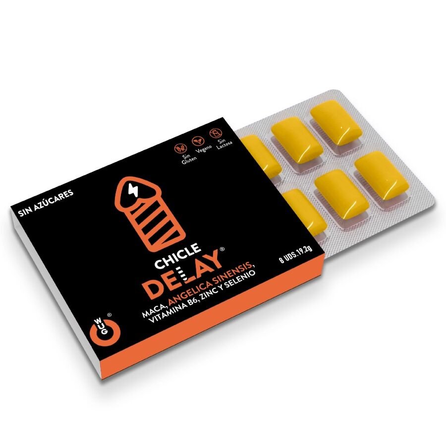 WUG DELAY – 1 x 8 UDS | Chicle funcional con Zinc, Selenio y Vitamina B6 para mayor control y resistencia en los moment…