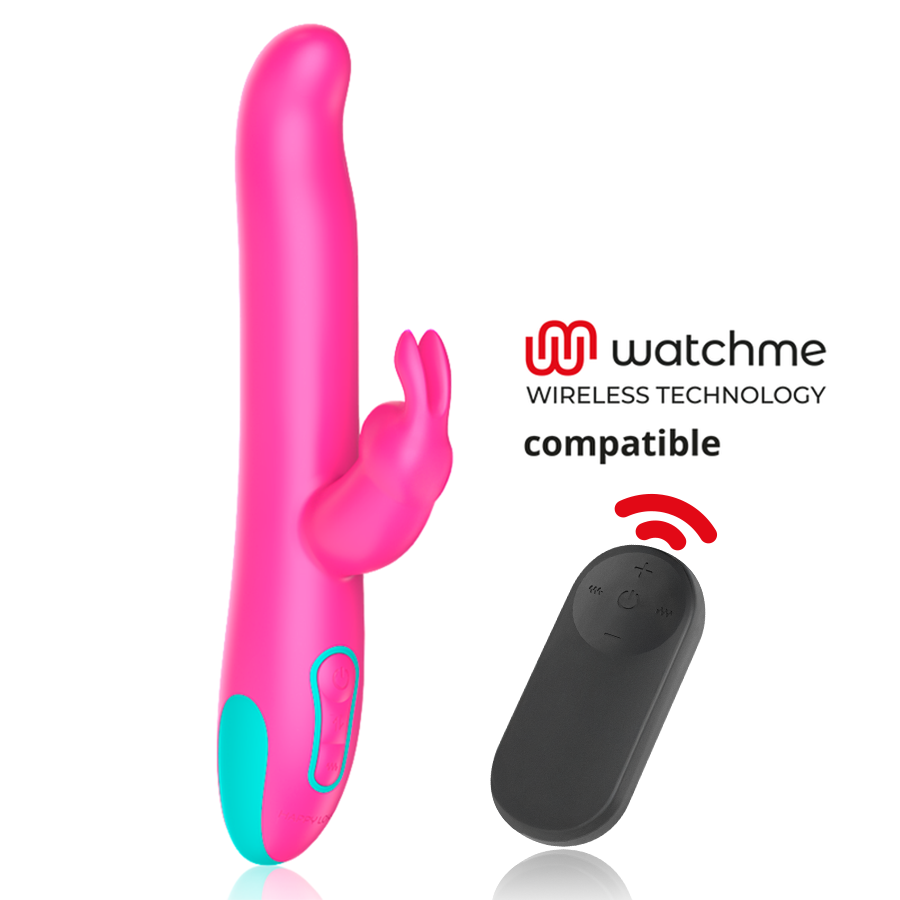 HAPPY LOKY - PLUTO RABBIT VIBRATOR & ROTATOR + MANDO CONTROL REMOTO WATCHME - JUGUETES BIENESTAR - El Arte del Placer