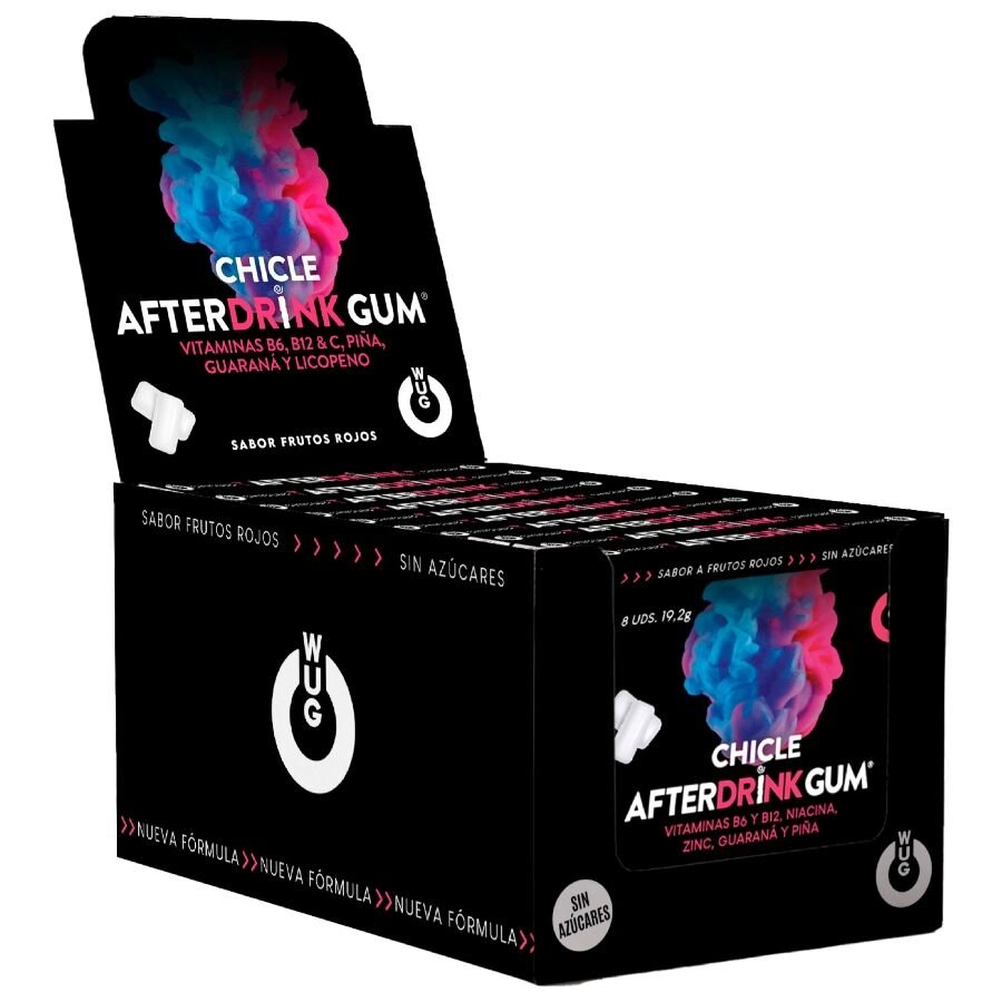 WUG After Drink – DISPLAY 12 X 8 UDS | El chicle funcional que te ayuda a recuperar energía tras la noche - Chicles Est…