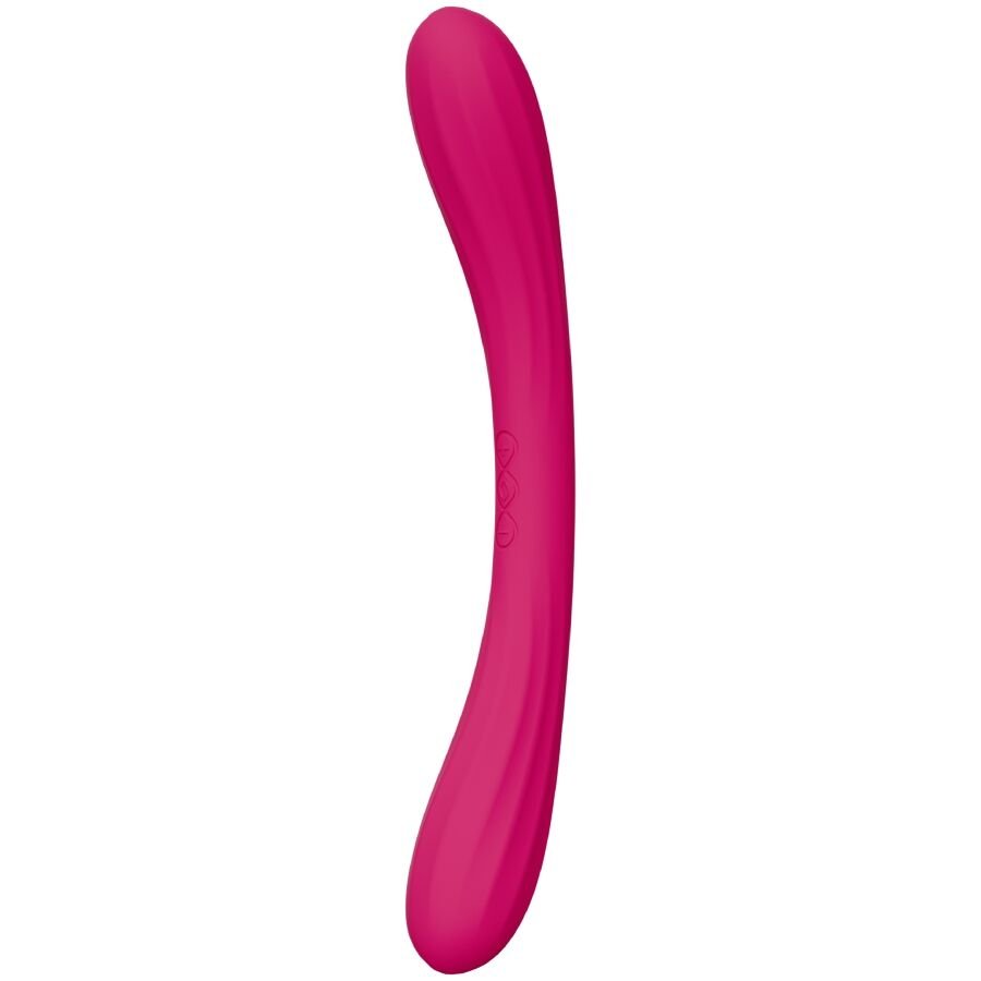 LELO - BOOMERANG VIBRADOR DE DOBLE EXTREMO CEREZA - JUGUETES BIENESTAR - El Arte del Placer