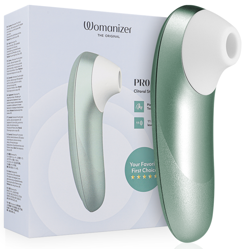 WOMANIZER - PRO VIBRANT ESTIMULADOR DE CLÍTORIS VERDE SALVIA - Estimuladores - El Arte del Placer