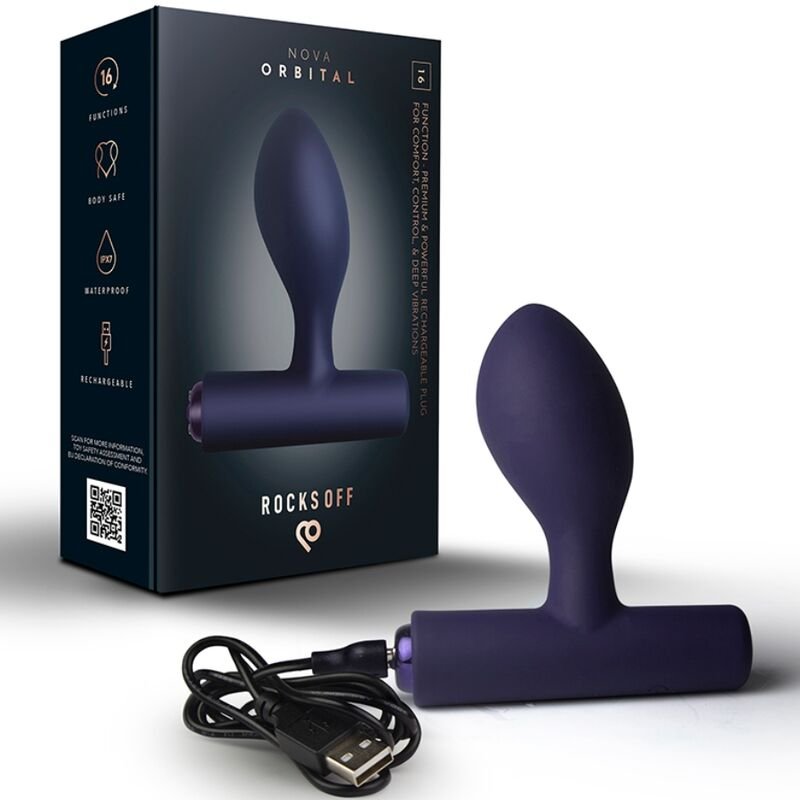 ROCKS-OFF - NOVA ORBITAL PREMIUM PLUG ANAL RECARGABLE 16 FUNCIONES AZUL - Anal - El Arte del Placer
