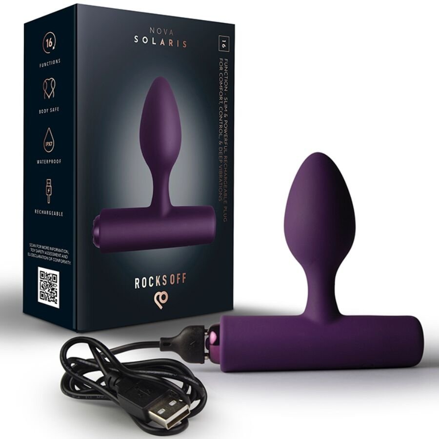 ROCKS-OFF – NOVA SOLARIS PLUG ANAL FINO RECARGABLE 16 FUNCIONES - Anal - El Arte del Placer