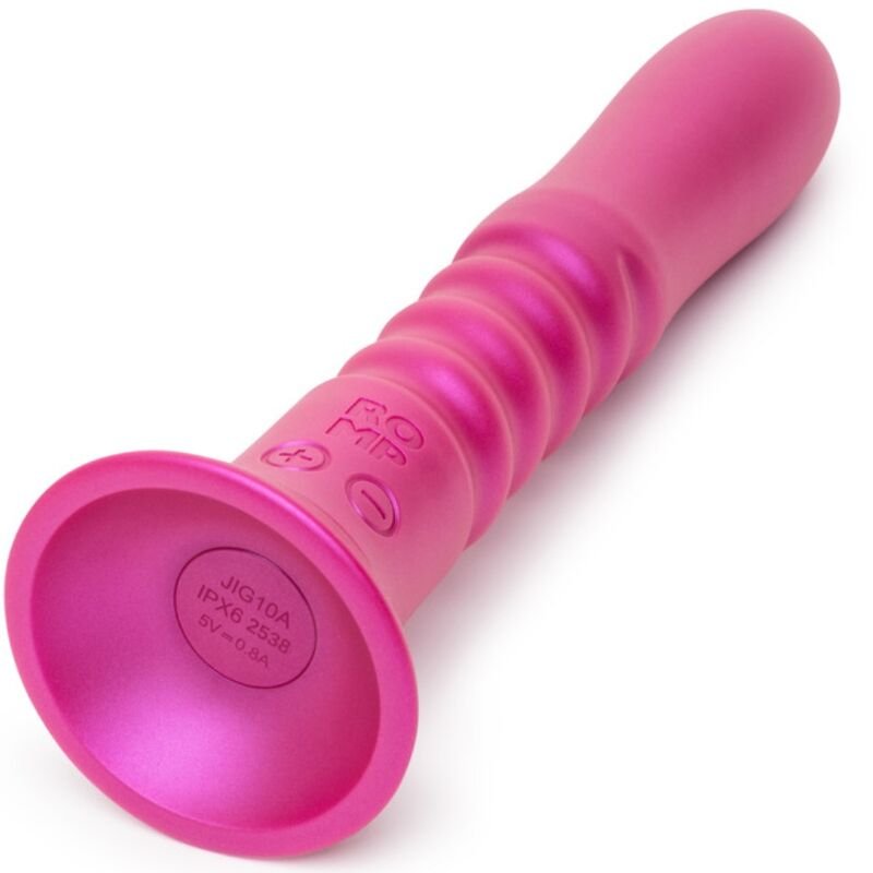 ROMP - JIGGLE VIBRADOR UP AND DOWN CON VENTOSA ROSA - JUGUETES BIENESTAR - El Arte del Placer