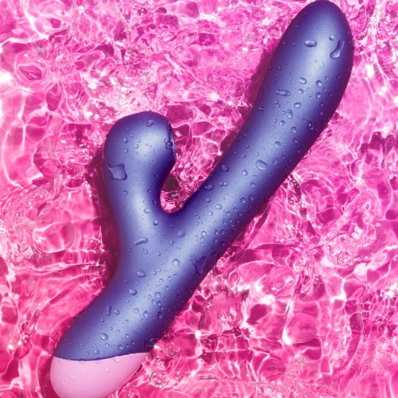 ROMP - PULSE VIBRADOR RABBIT DUAL PUNTO G AZUL ELÉCTRICO - JUGUETES BIENESTAR - El Arte del Placer