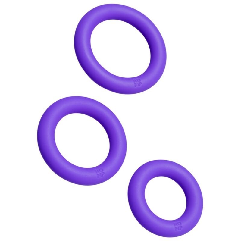 ROMP - REMIX TRIO SET DE 3 ANILLOS PARA PENE SILICONA MORADO - Accesorios para el pene - El Arte del Placer