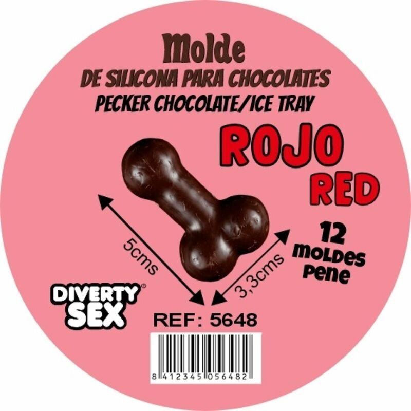 DIABLO PICANTE - MOLDE CHOCOLATE 12 PENES SILICONA PARA COLGAR ROJO - Artículos divertidos - El Arte del Placer