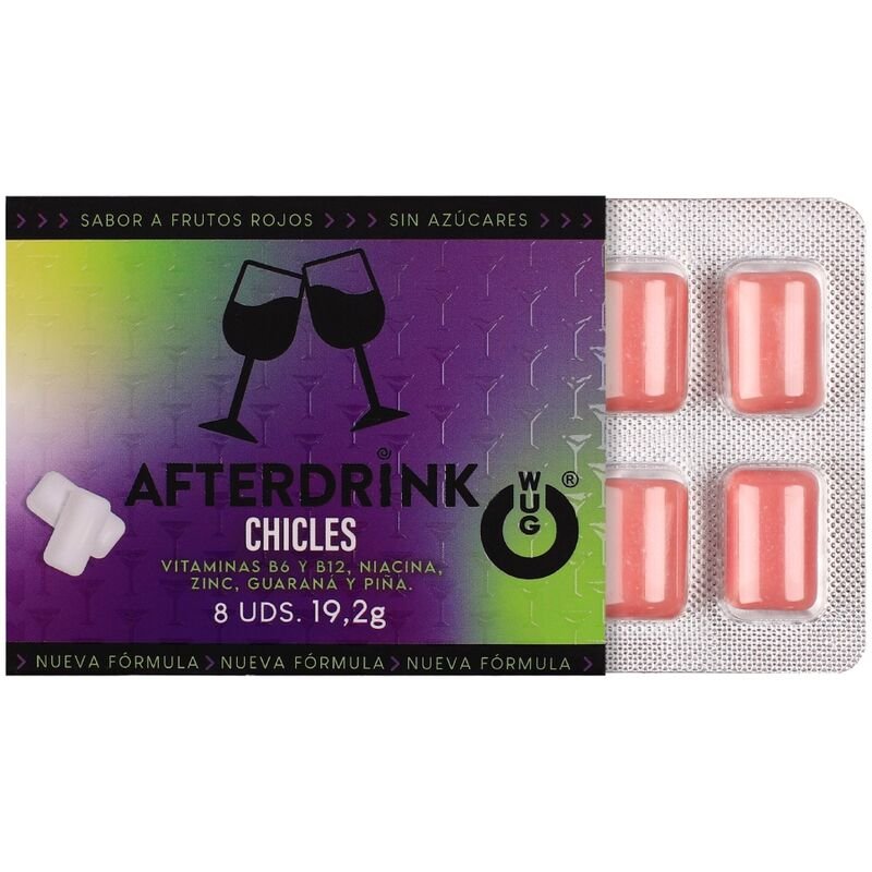 WUG After Drink – El chicle funcional que te ayuda a recuperar energía tras la noche BLISTER 8 UDS - Chicles Estimulant…