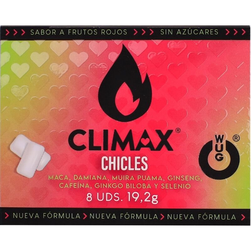 WUG climax - El complemento alimenticio que te ayuda a recuperar energía tras la noche BLISTER 8 UDS - Chicles Estimula…