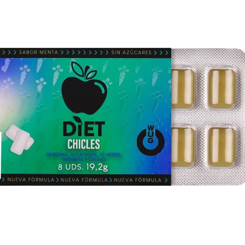 WUG diet - El chicle funcional sin azúcar con sabor menta BLISTER 8 UDS - Chicles Estimulantes - El Arte del Placer
