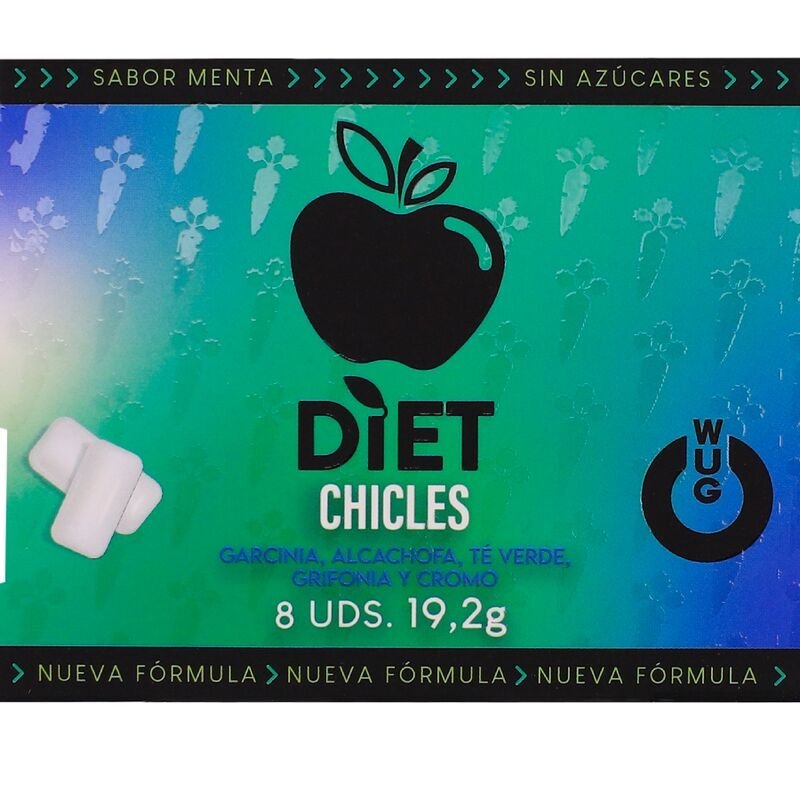 WUG diet - El chicle funcional sin azúcar con sabor menta BLISTER 8 UDS - Chicles Estimulantes - El Arte del Placer
