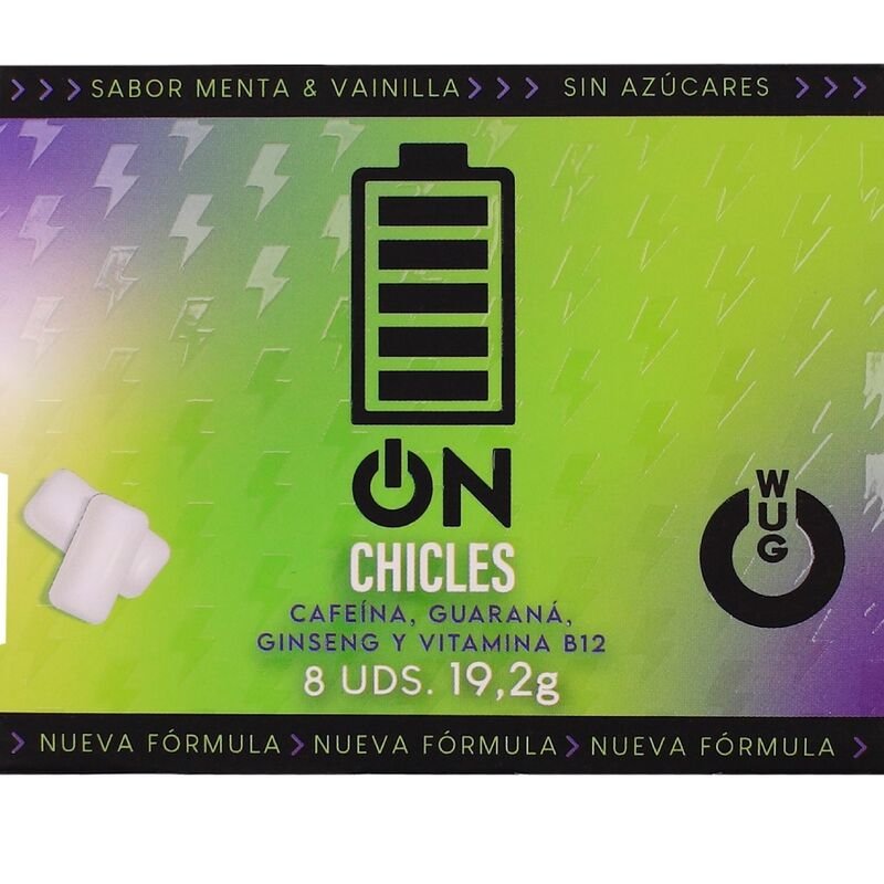WUG on – El chicle funcional con cafeína y guaraná sabor menta & vainilla BLISTER 8 UDS - Chicles Estimulantes - El Art…
