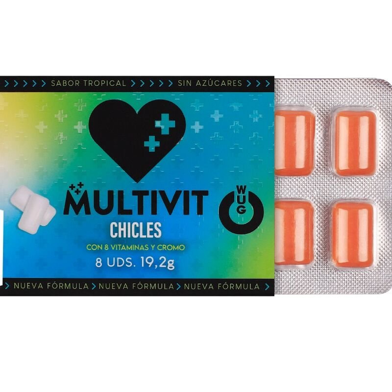 WUG multivit- El chicle funcional multivitamínico sabor tropical BLISTER 8 UDS - Chicles Estimulantes - El Arte del Pla…