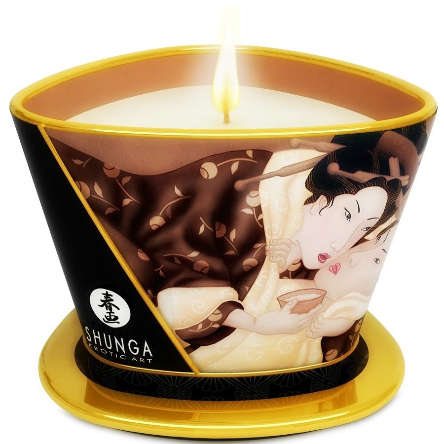 SHUNGA - MINI CARESS BY CANDELIGHT VELA MASAJE CHOCOLATE 170 ML - DROGUERÍA - El Arte del Placer
