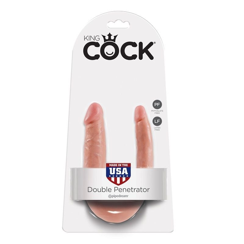 KING COCK - DILDO DOBLE PENETRACIÓN 12.7 CM NATURAL - Dildos sin Vibración - El Arte del Placer