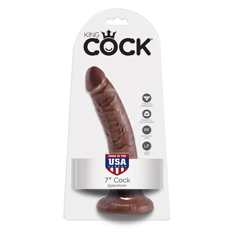 KING COCK - 7 PENE COLOR CHOCOLATE 17.8 CM - Dildos sin Vibración - El Arte del Placer