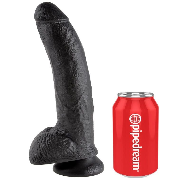 KING COCK - PENE REALISTICO NEGRO 22.9 CM - Dildos sin Vibración - El Arte del Placer