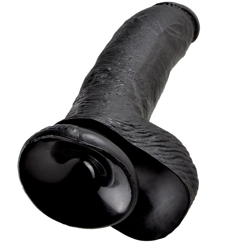 KING COCK - PENE REALISTICO NEGRO 22.9 CM - Dildos sin Vibración - El Arte del Placer