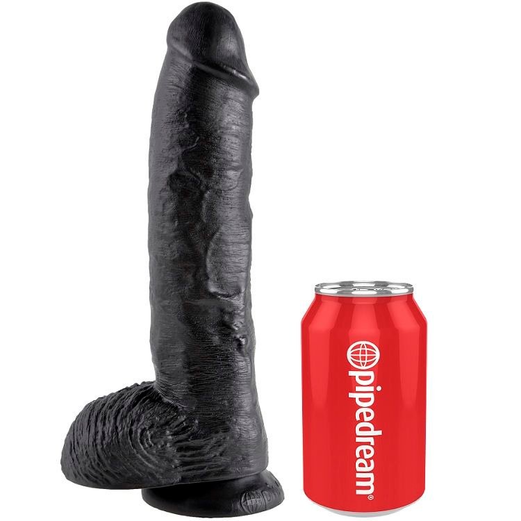 KING COCK - PENE REALISTICO NEGRO 25.4 CM - Dildos sin Vibración - El Arte del Placer