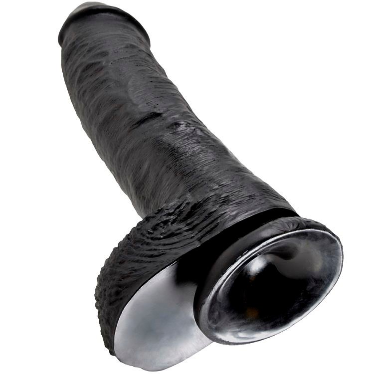 KING COCK - PENE REALISTICO NEGRO 25.4 CM - Dildos sin Vibración - El Arte del Placer