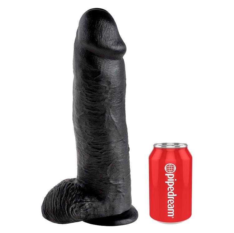 KING COCK - PENE REALISTICO NEGRO 30.48 CM - Dildos sin Vibración - El Arte del Placer