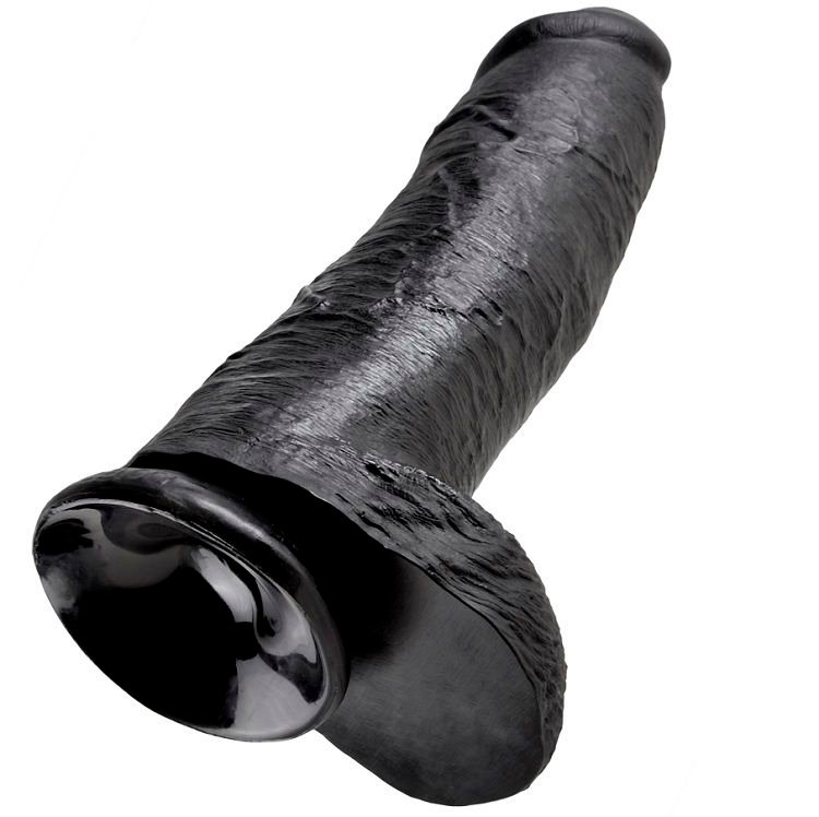 KING COCK - PENE REALISTICO NEGRO 30.48 CM - Dildos sin Vibración - El Arte del Placer