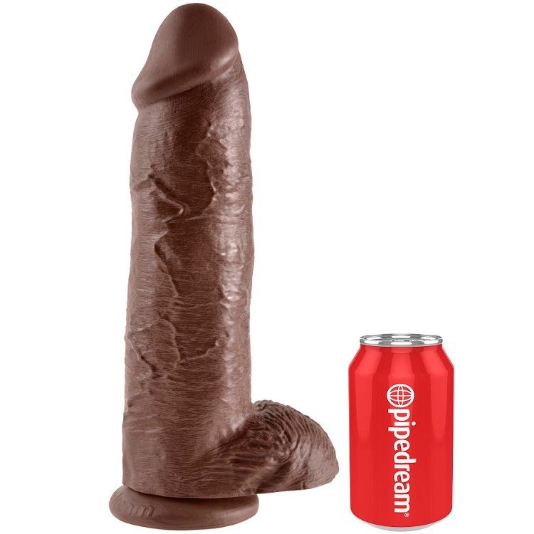 KING COCK - PENE REALÍSTICO MARRÓN 30.48 CM - Dildos sin Vibración - El Arte del Placer