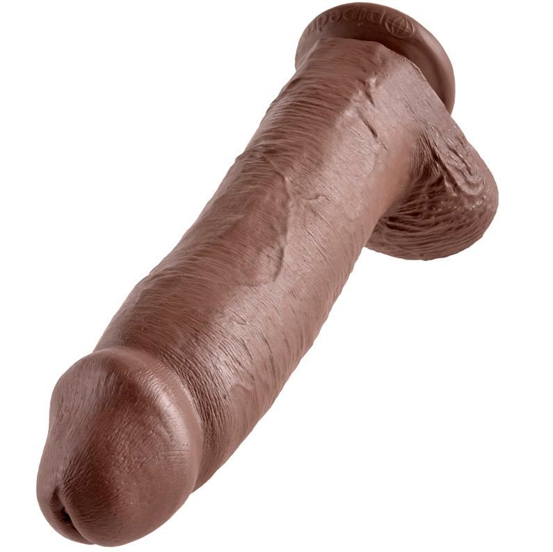 KING COCK - PENE REALÍSTICO MARRÓN 30.48 CM - Dildos sin Vibración - El Arte del Placer