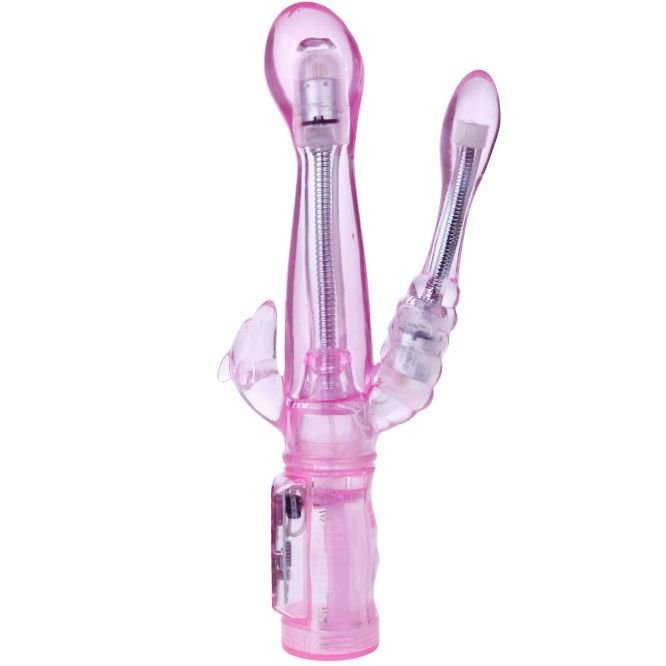 BAILE - VIBRADOR FLEXIBLE CON ESTIMULADOR ANAL - JUGUETES BIENESTAR - El Arte del Placer